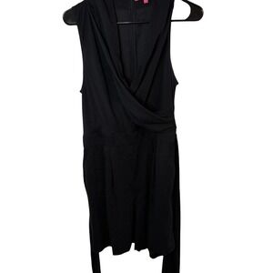 Catherine Catherine Malandrino Black Sleeveless Surplice‎ Belted Romper Size 10